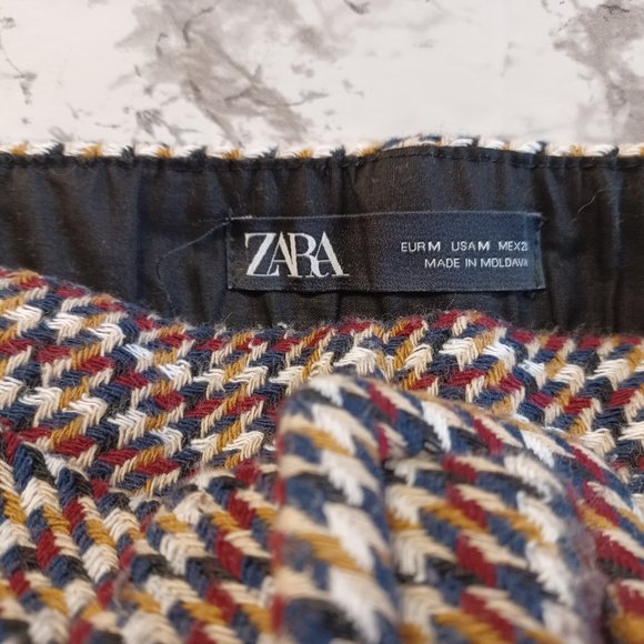 Zara - flare twead style skirt with belt - Picture 3 of 3